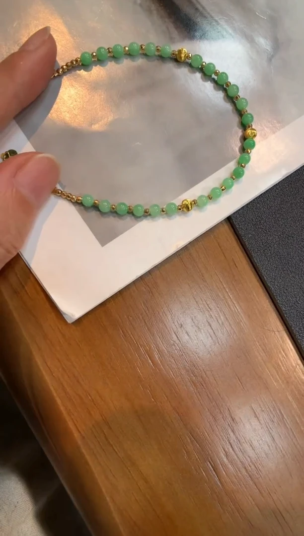 18K金镶嵌手链翡翠手串