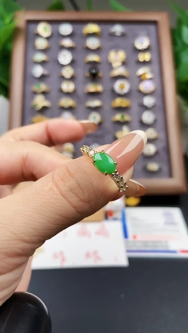 银S925镶嵌戒指翡翠21