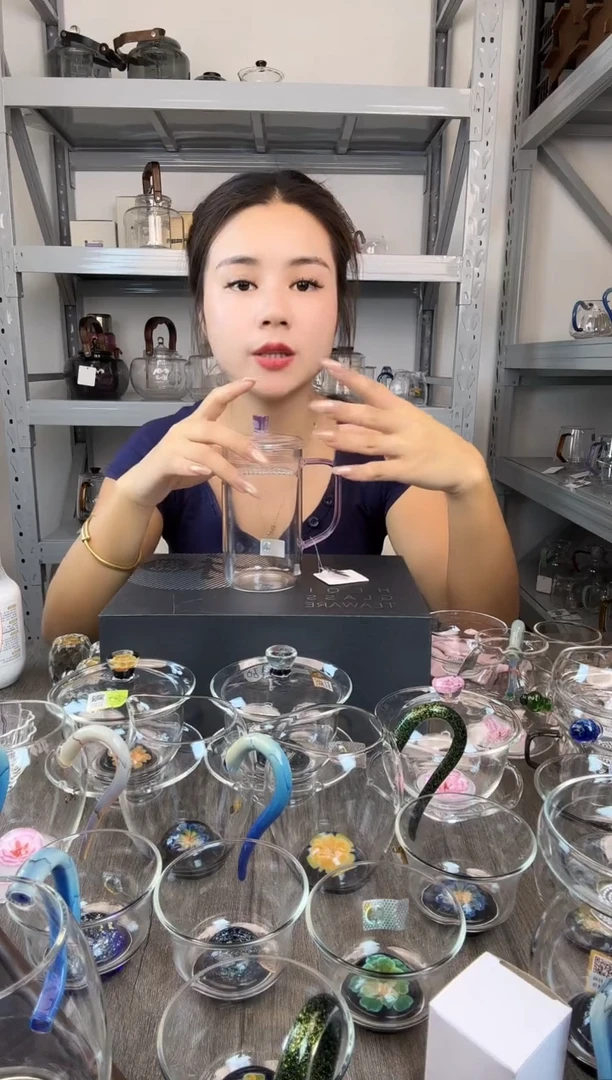 水晶玻璃无盖款禾器 简尚杯 浅紫色