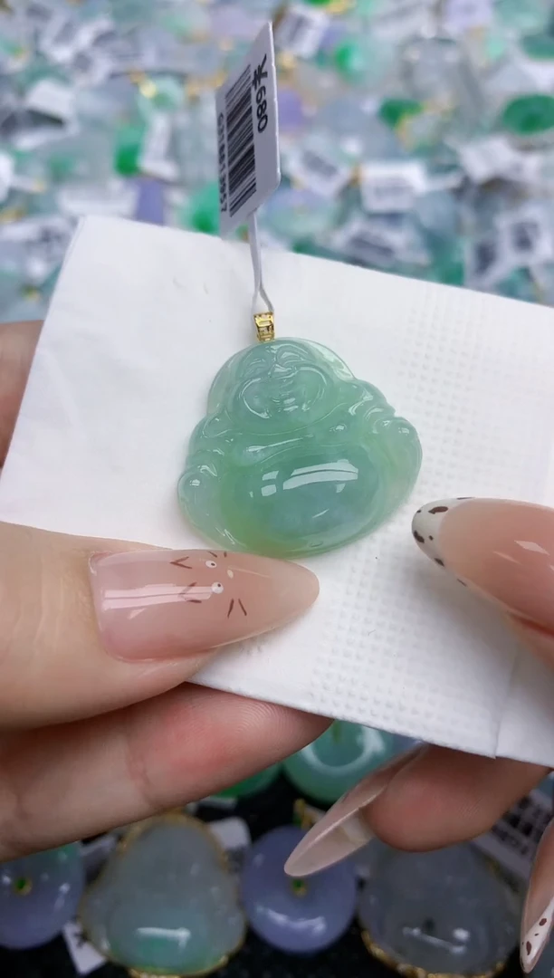 翡翠18K金镶嵌颈饰74   天然翡翠A货