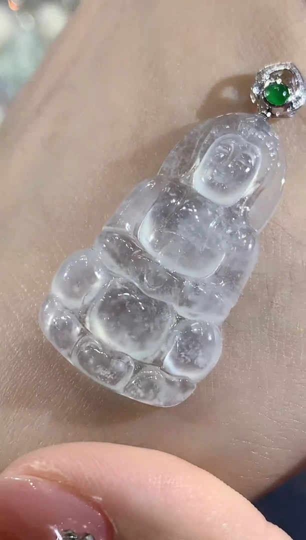 吊坠(不含链)18K金镶嵌翡翠C9翡翠