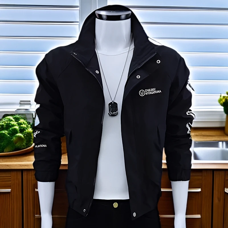 外套春秋新款痞帅男装潮流百搭修身上衣夹克休闲运动帅气薄款立领
