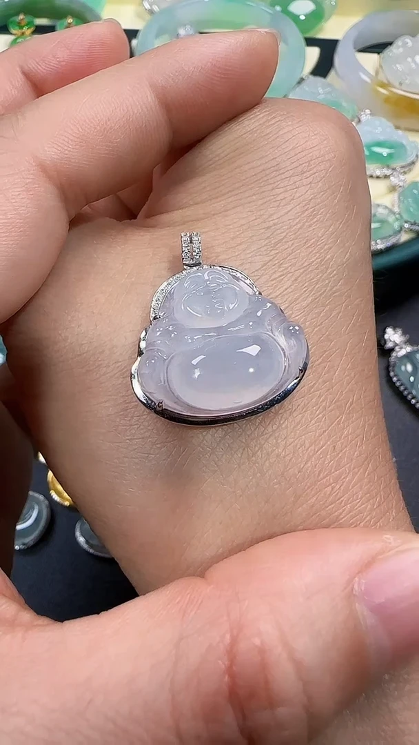 【闪购商品】翡翠颈饰18K金镶嵌翡翠佛公