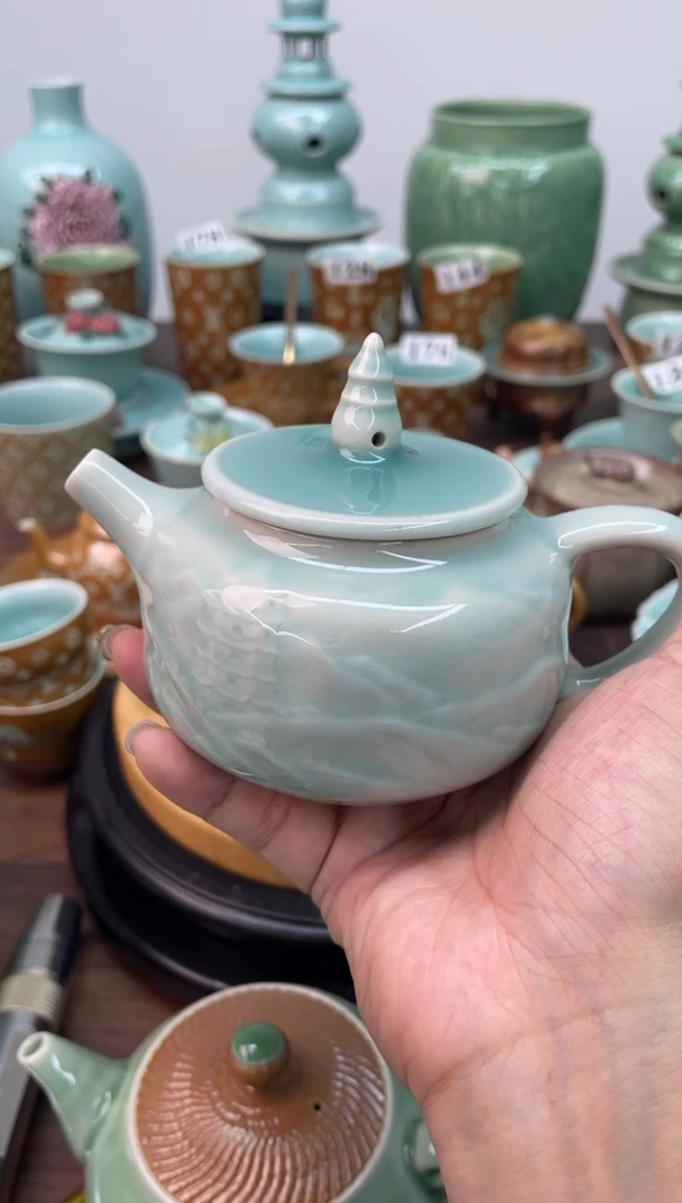 纯手工 特价福利 微瑕 慧仙青瓷