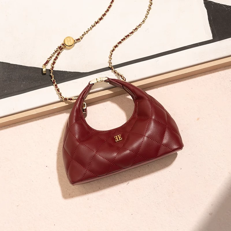 ELLE25年秋冬新款小众轻奢时尚饭盒包手拎单肩包24640