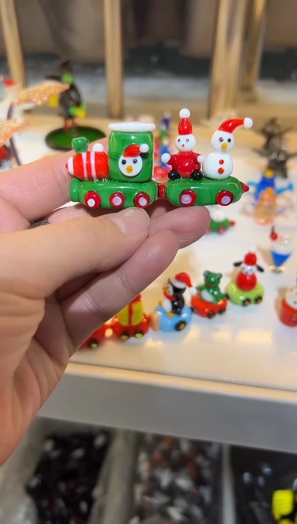 手工艺品琉璃圣诞火车