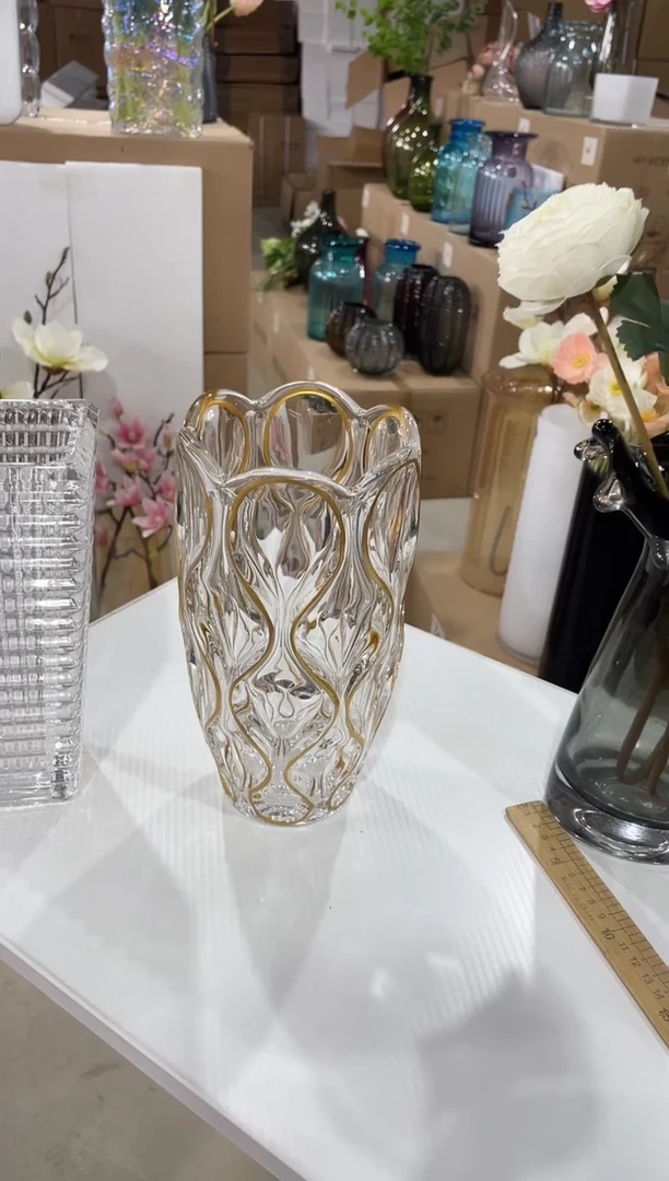 【闪购商品】无铅玻璃透明描金水晶
