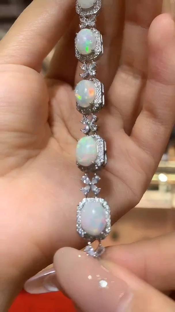 银S925镶嵌欧泊手链【宝石世家严选】