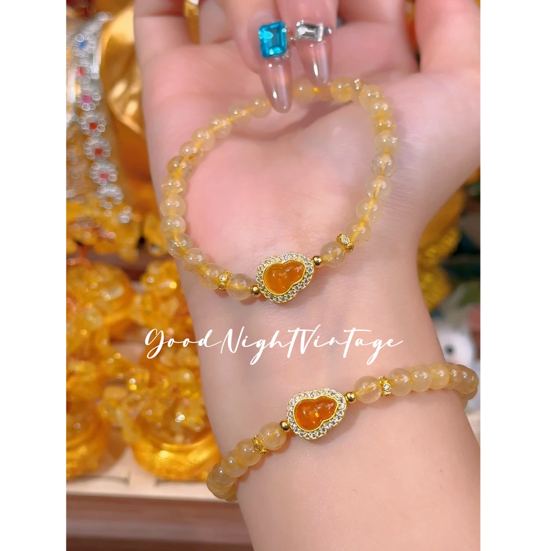黄葫芦【古奈奈Vintage】金发晶原创设计款手串