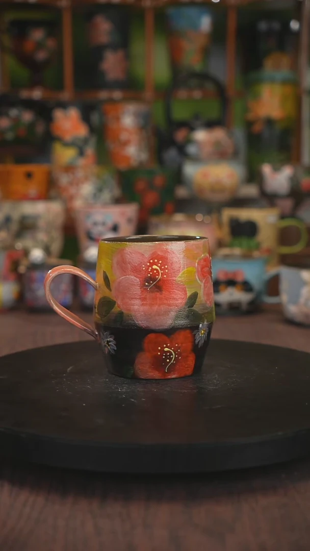 紫砂油画手绘釉下彩
