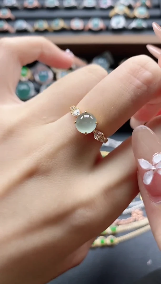 【闪购商品】翡翠戒指银S925镶嵌51511