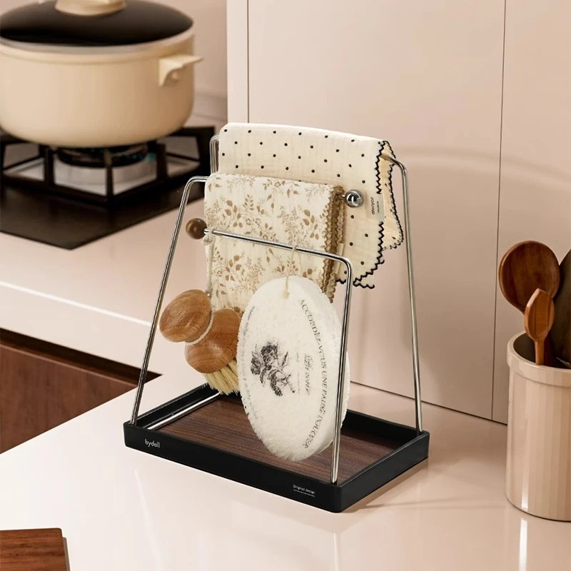 deHub沥水台面收纳架厨房抹布洗碗布毛巾收纳架玄关多功能置物架