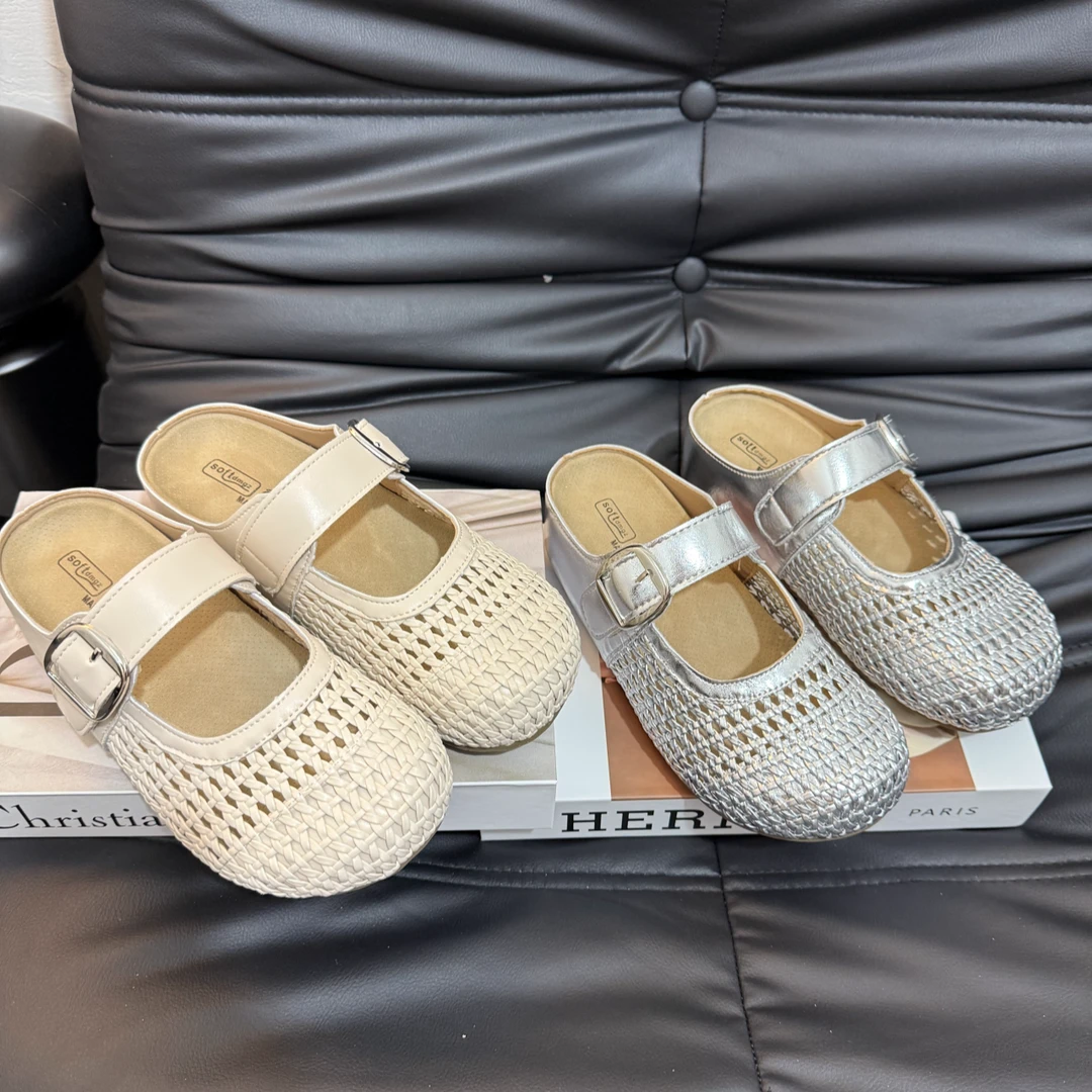 增高4.5公分气质包头软底软面时尚百搭厚底增高包头时尚女拖鞋