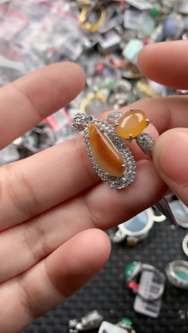 银S925镶嵌戒指翡翠111   7