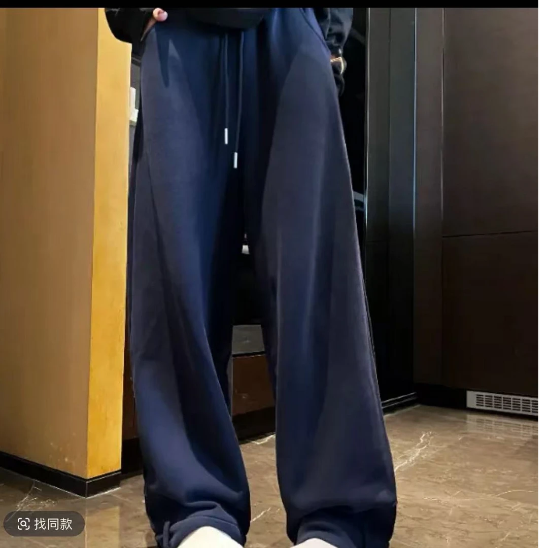 【王小小459】卡通直筒卫裤男女装秋冬季加绒加厚阔腿休闲长裤