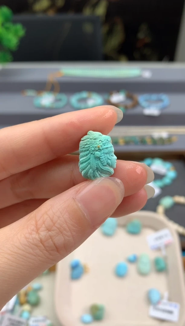 未镶嵌绿松石精工雕刻R229