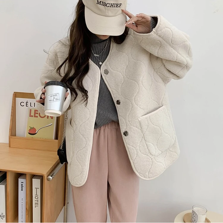 断码清仓】毛毛外套女韩版宽松开衫洋气百搭上衣9855