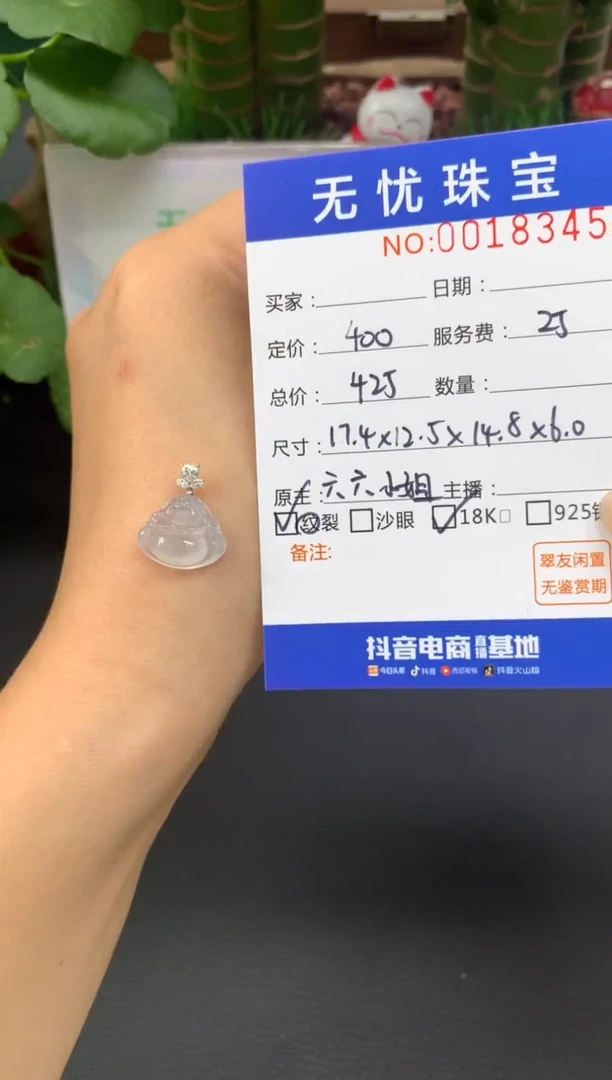 18K金镶嵌定制翡翠a****狼A403