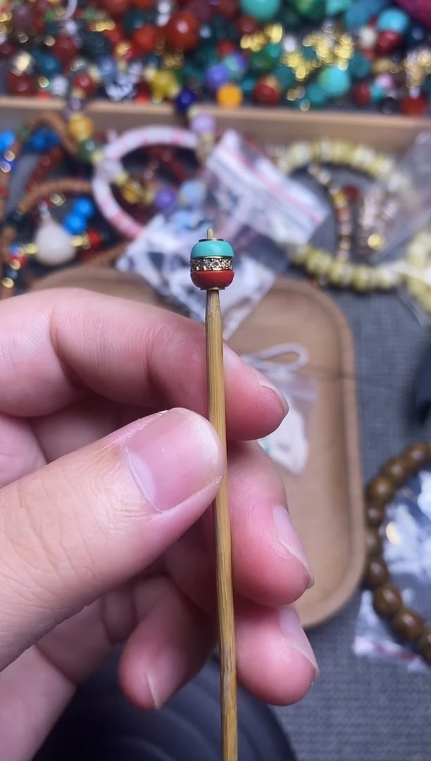 手工艺品琉璃精工红绿汉堡卡6mm 单个发
