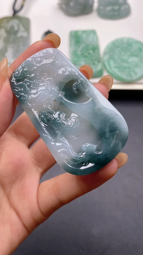 定制翡翠未镶嵌0801xx-毛货挂件15