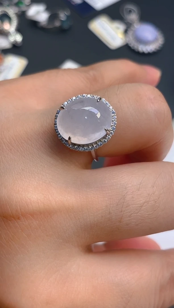 【闪购商品】翡翠耳饰银S925镶嵌天然A货翡翠1