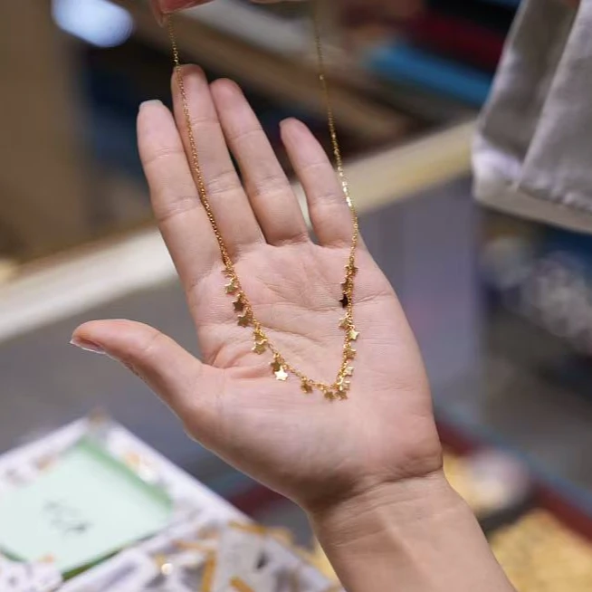 【巧玲专属】足金999亮面星星项链 经典时尚百搭 4.57