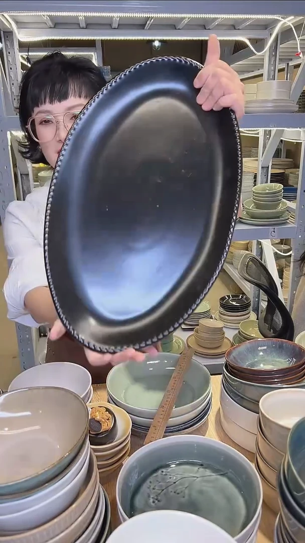 瓷215外贸尾货高温釉下彩陶瓷餐具默认微瑕