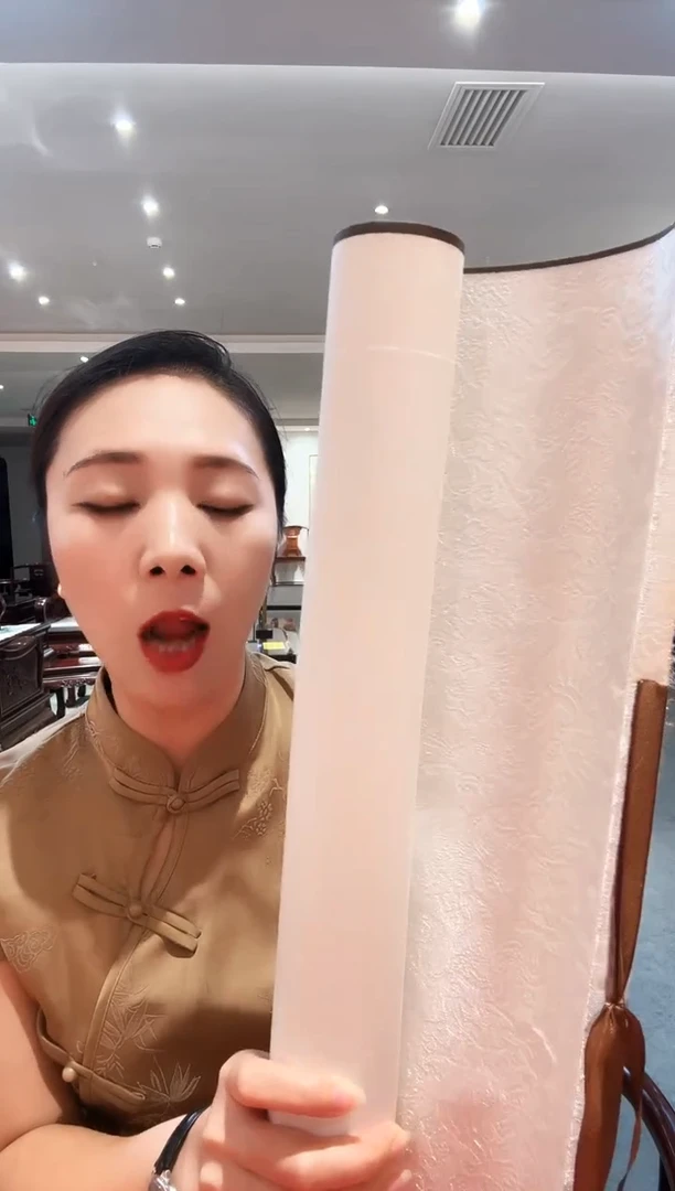 书法雷畅胜   卷轴作品竹雨松风梅月夜  不带锦盒