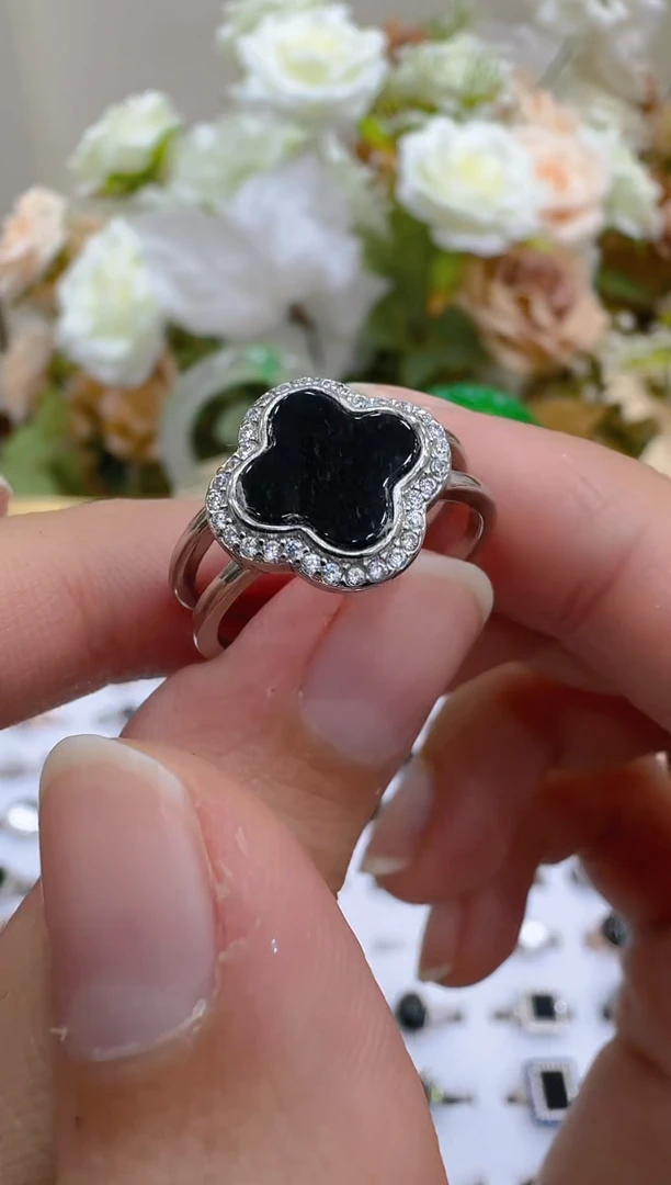 银S925镶嵌戒指翡翠多样性团购发一件