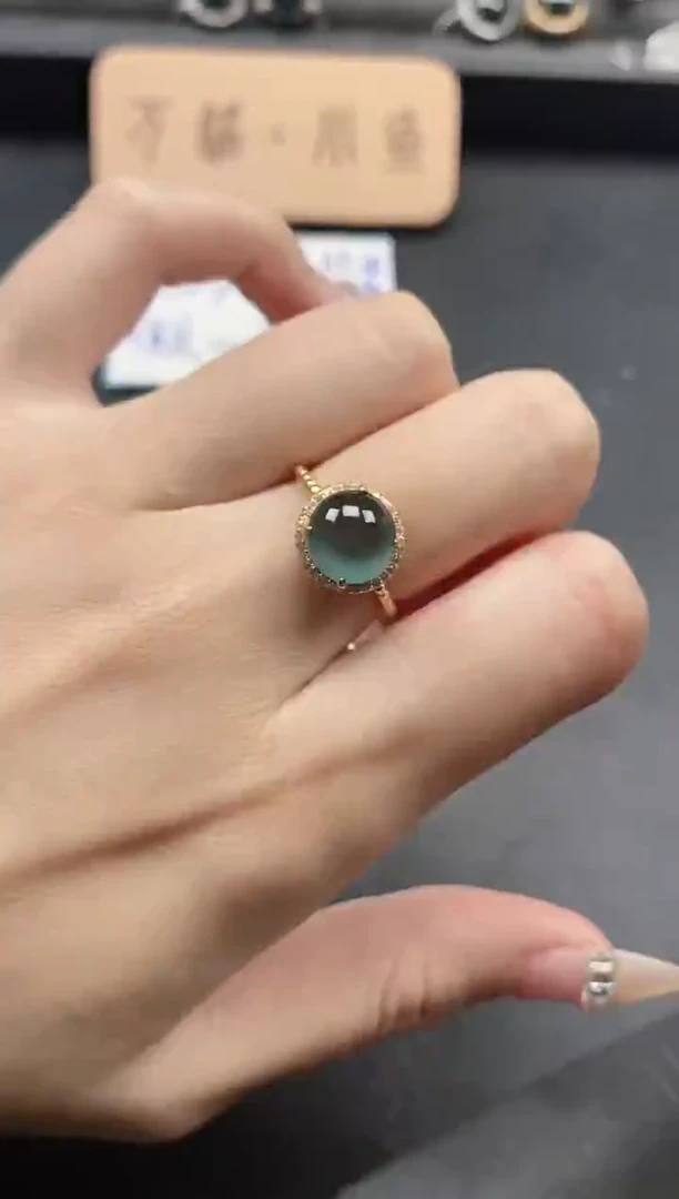 银S925镶嵌戒指翡翠51511