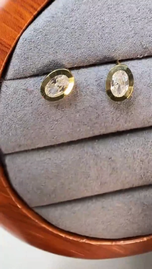 主播定制链接椭圆耳饰一对