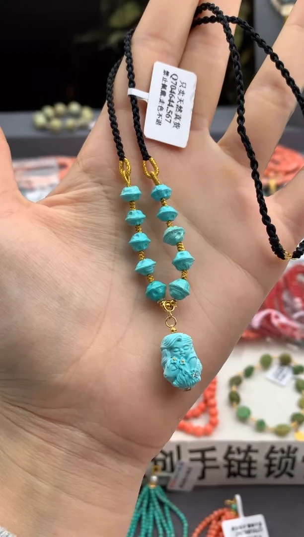 未镶嵌绿松石锁骨链洋.D119