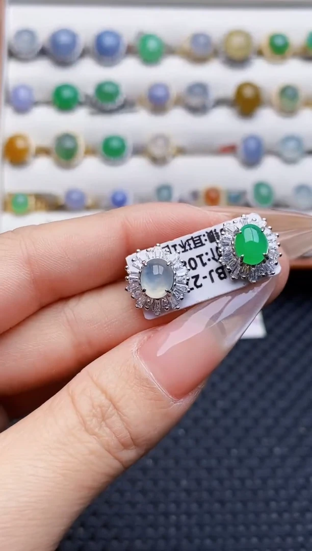 银S925镶嵌戒指翡翠2528