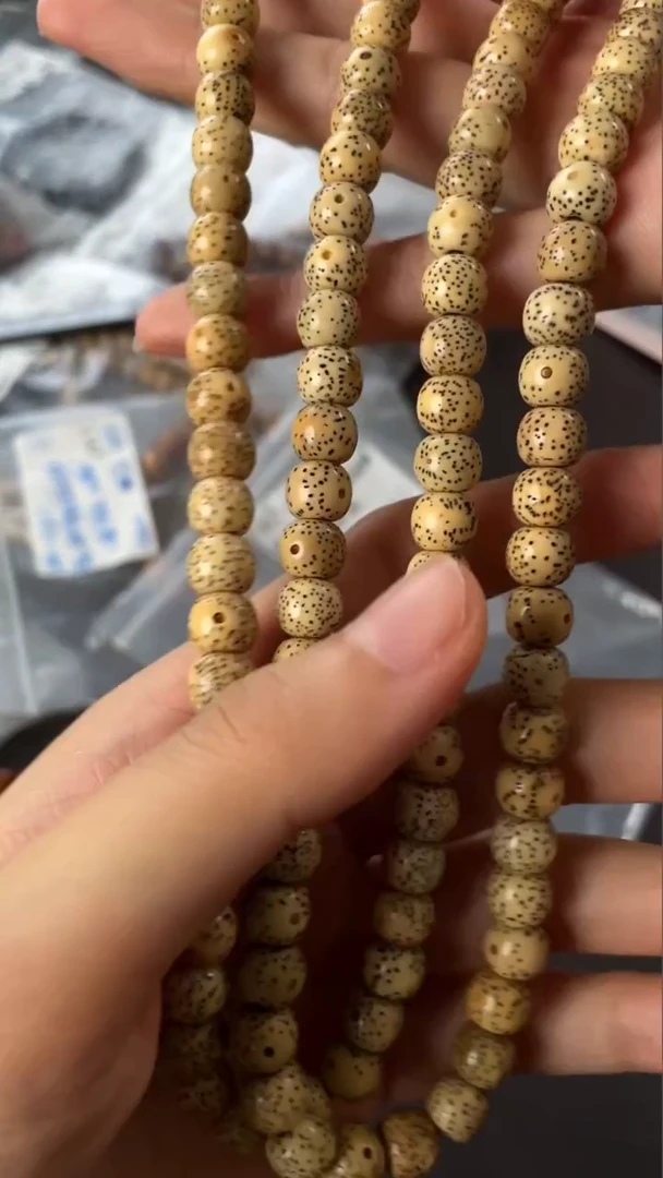 星月菩提吊坠精工级陈籽8*7桶珠长串