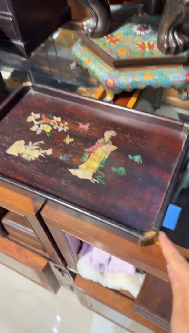 木仕女图铜角茶盘128.88888888