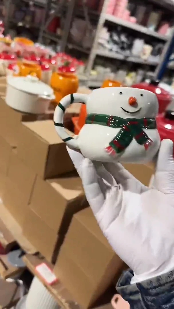 陶瓷雪人杯子微瑕 凑满20元包邮