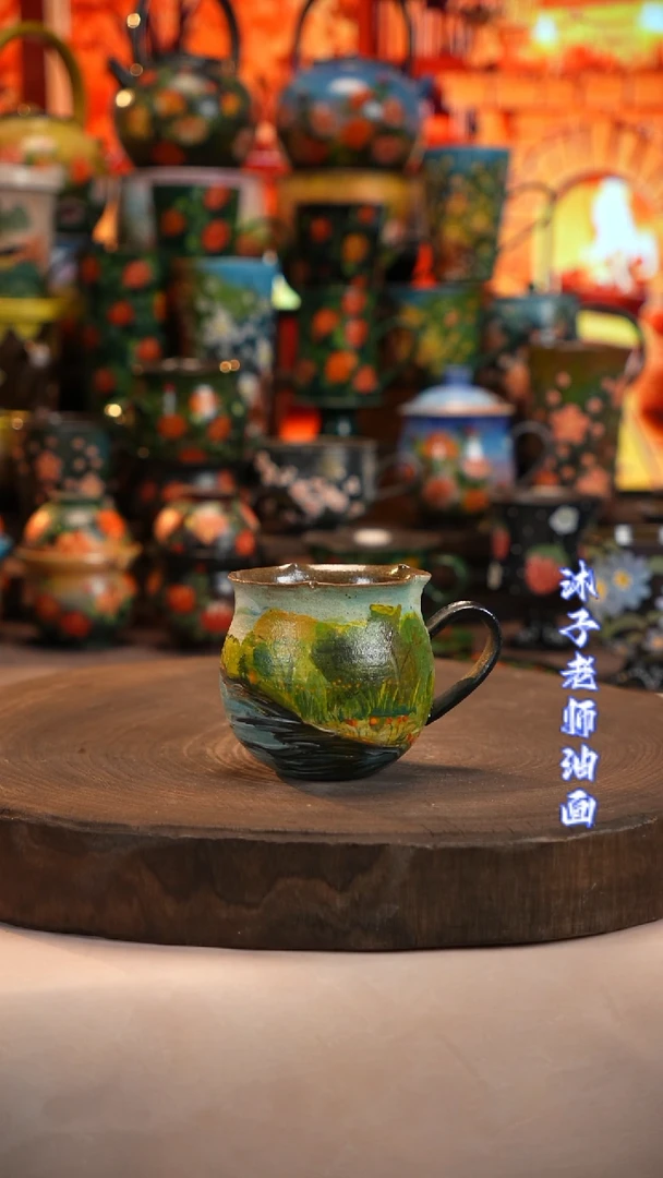 油画   釉下彩  杯子