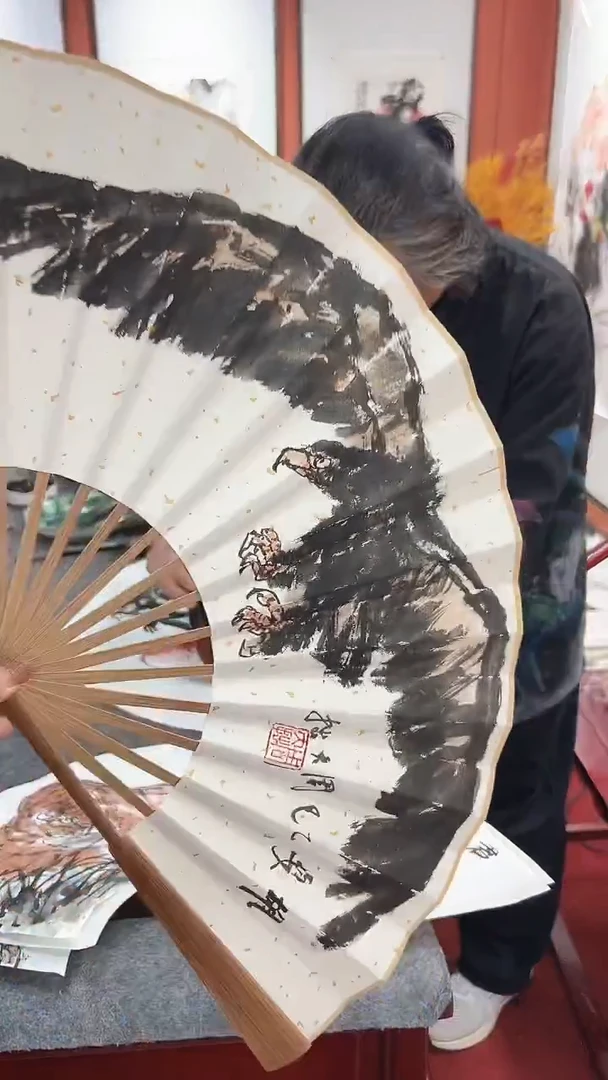 国画周大拙/花鸟/扇面