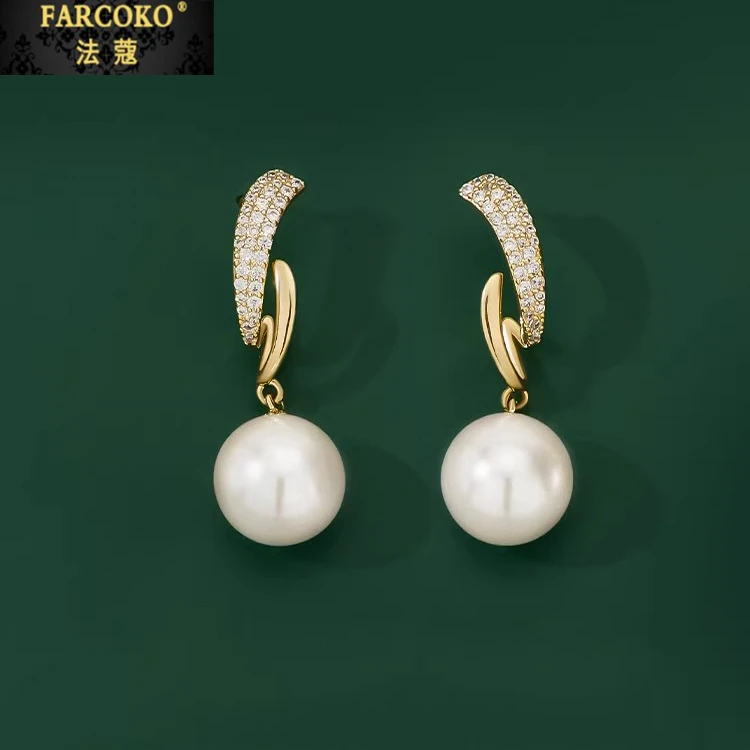 法蔻珠羽耳坠女款小众轻奢时尚耳饰送女友老婆生日情人节礼物