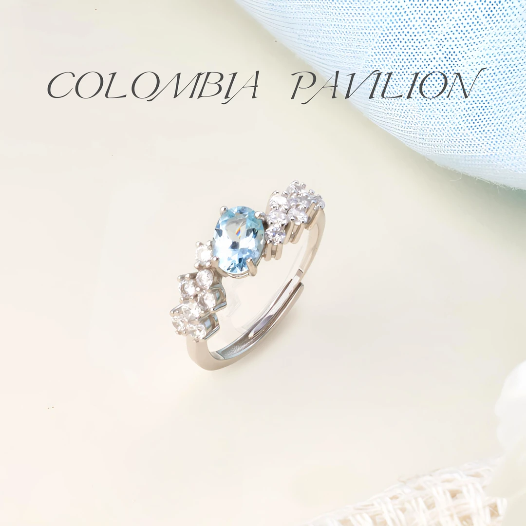 3101-S925银-天然海蓝宝戒指-5*7mm-1ct左右