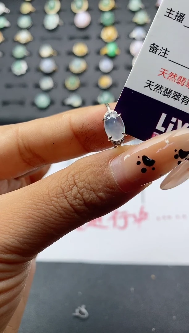翡翠戒指银S925镶嵌.