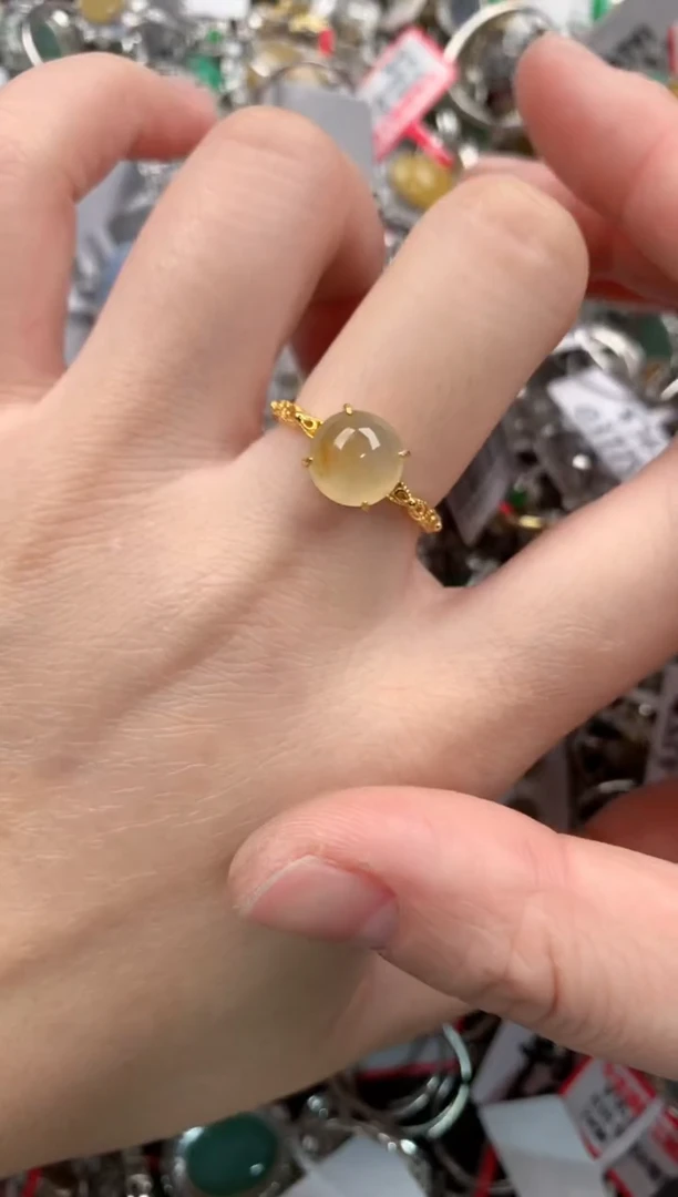 银S925镶嵌戒指翡翠222---2