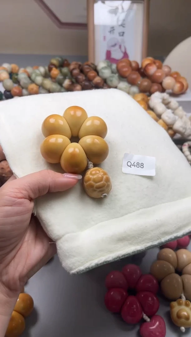 手串菩提根/象牙果皮*赖Q488牙果蒜瓣手捻25mm一串通货随机