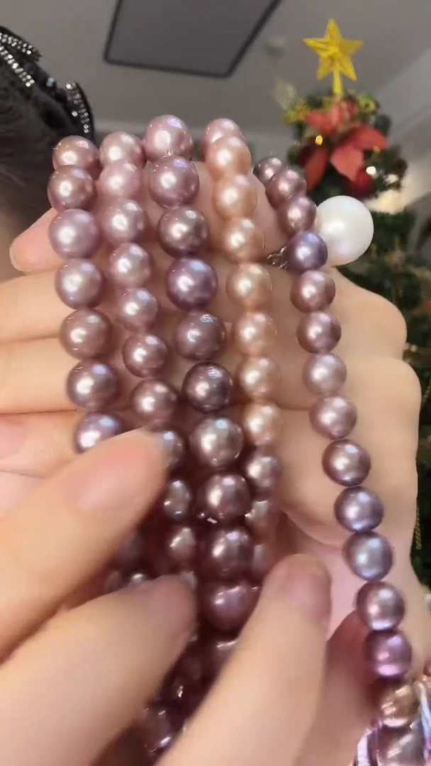 无链子925银8点位极亮紫色银项链