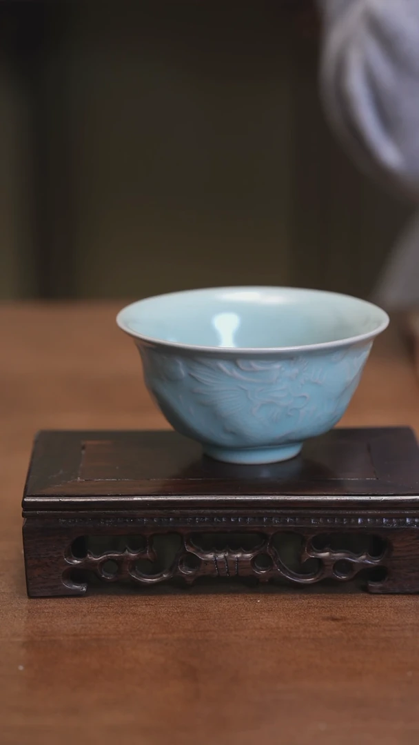 【闪购商品】Y宝丰宋官窑原产地汝瓷龙纹碗