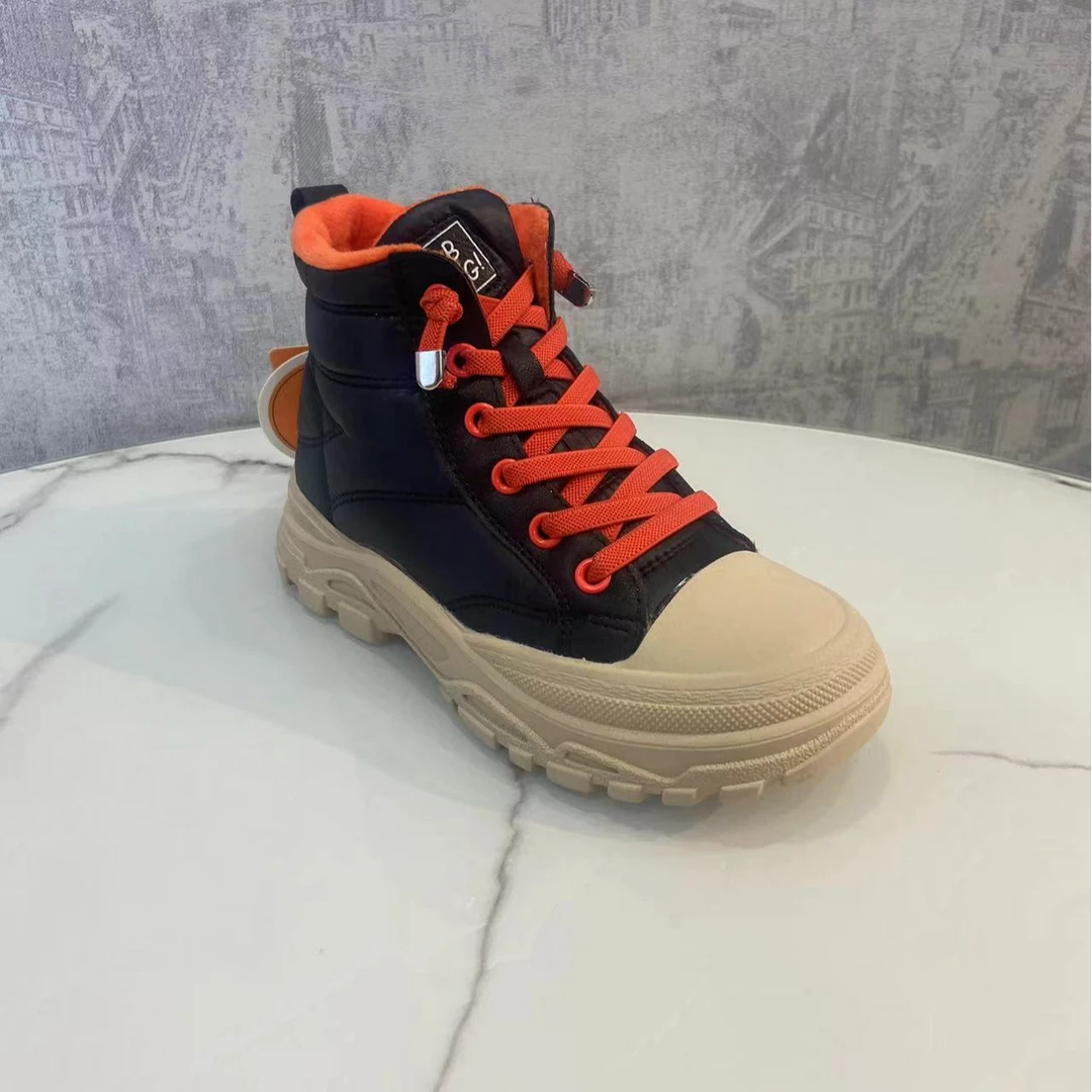 Q285-121时尚百搭真皮潮流厚底加绒秋冬冬季童鞋