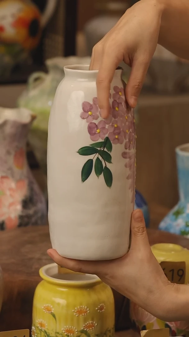 陶瓷079景德镇设计师手作花器摆件侘寂风
