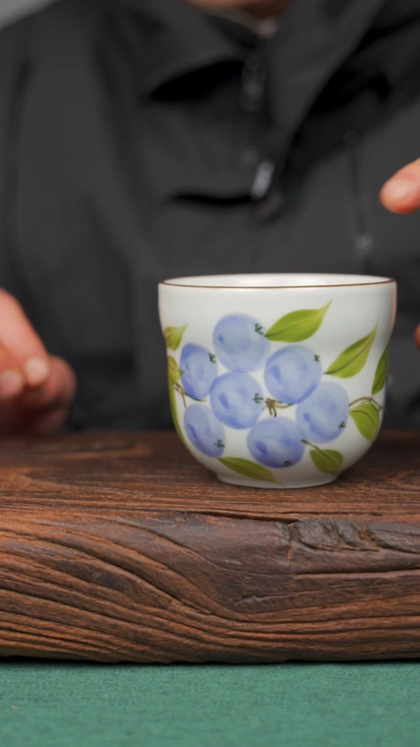 【闪购商品】瓷片86寻一缕瓷香杯釉下手工手绘瓷器