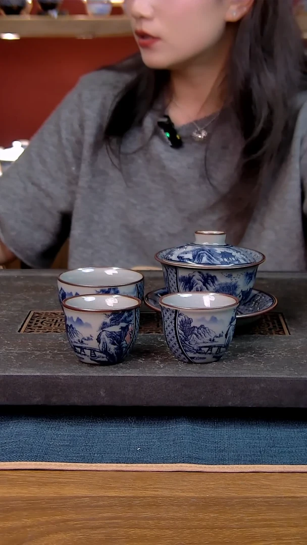 简装家用款4件套 老陶泥开片纹陶瓷茶具