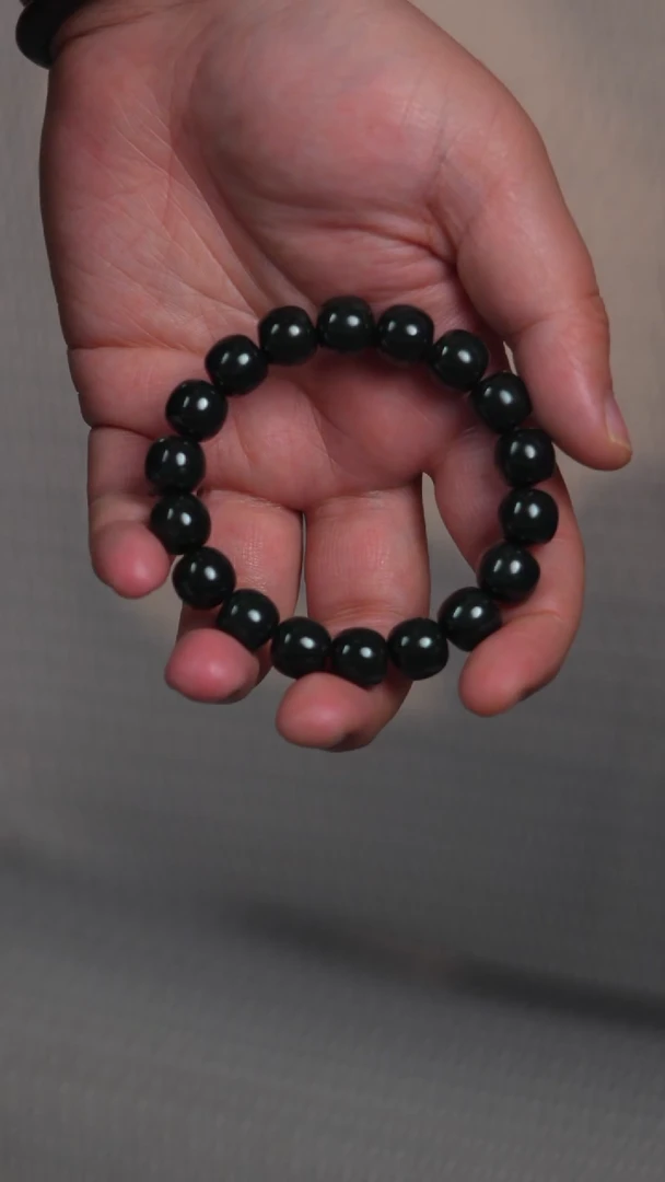 未镶嵌手链和田玉12mm塔青特细